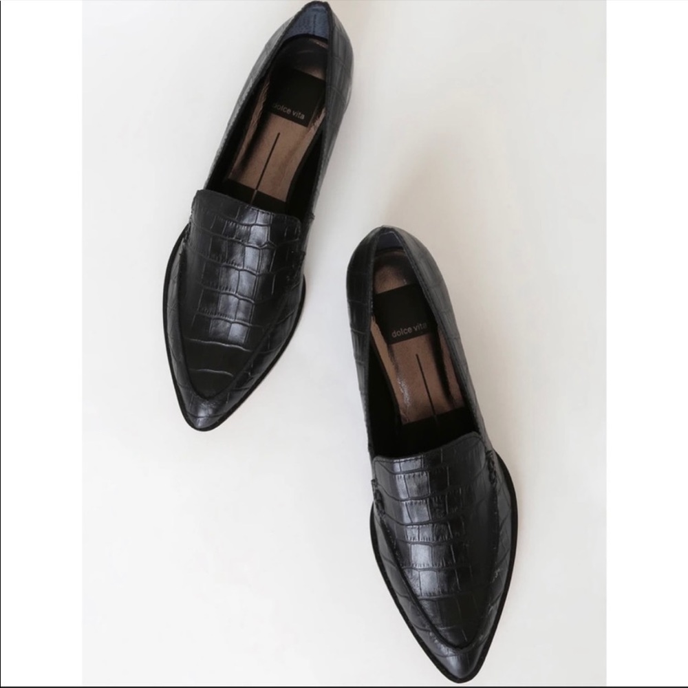 Dolce Vita Arlene Black Crocodile Loafer 9.5
